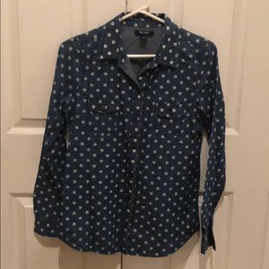 Polka dot chambray button down Old Navy Size XS